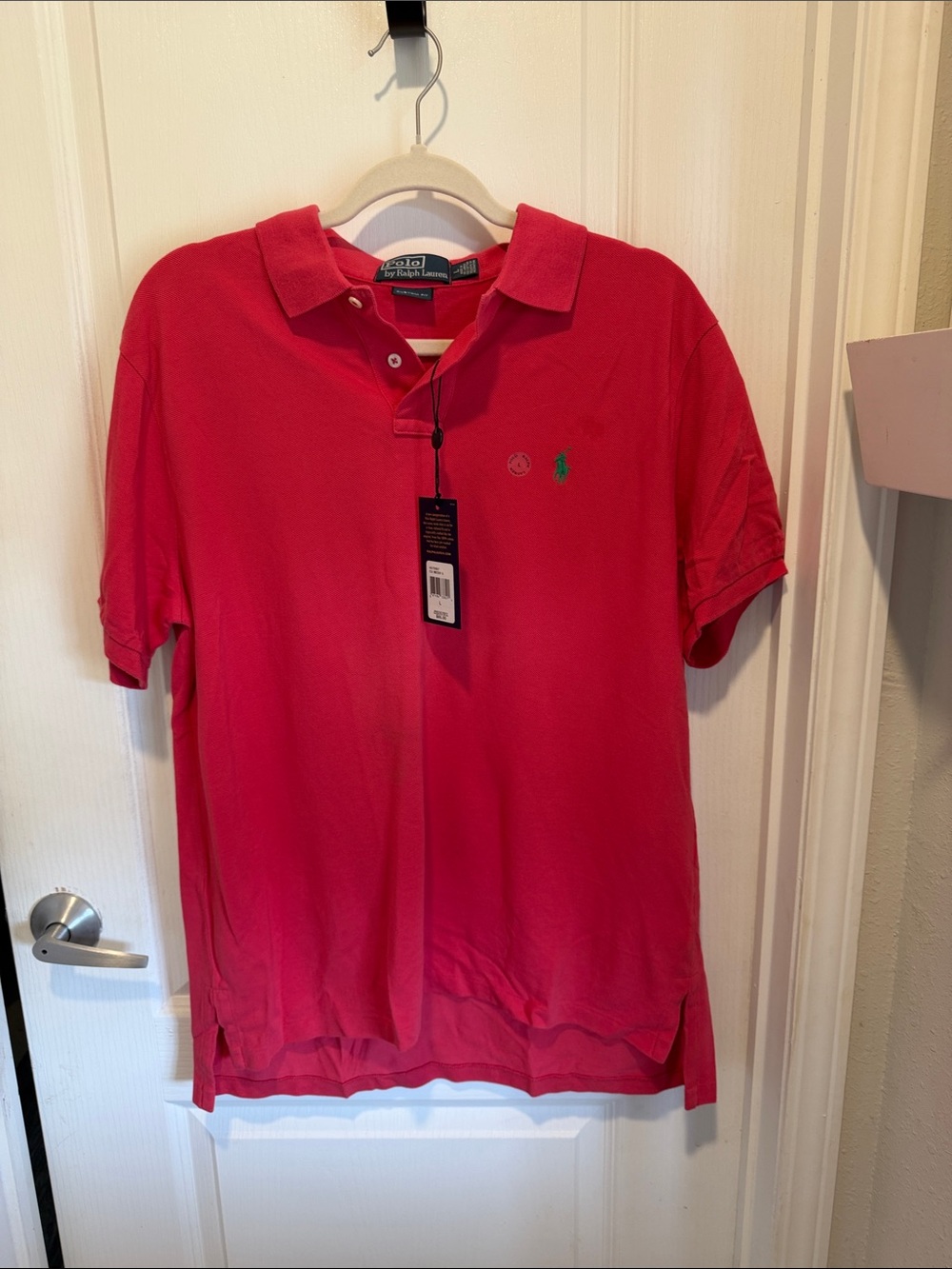 Ralph Lauren Red Polo with Green Pony Logo